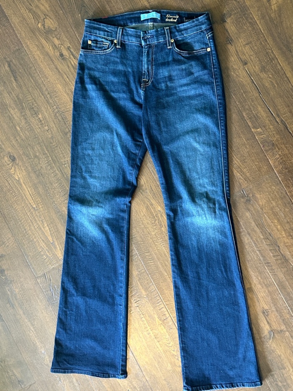 7 For All Mankind Women's Dark Blue Kimmie Bootcut Jeans b(air)